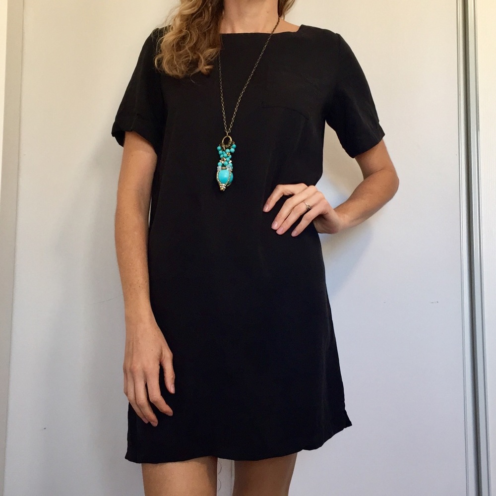 LOFT black shift dress